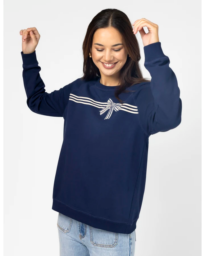Stella and Gemma Classic Sweatshirt Stripes and Bows