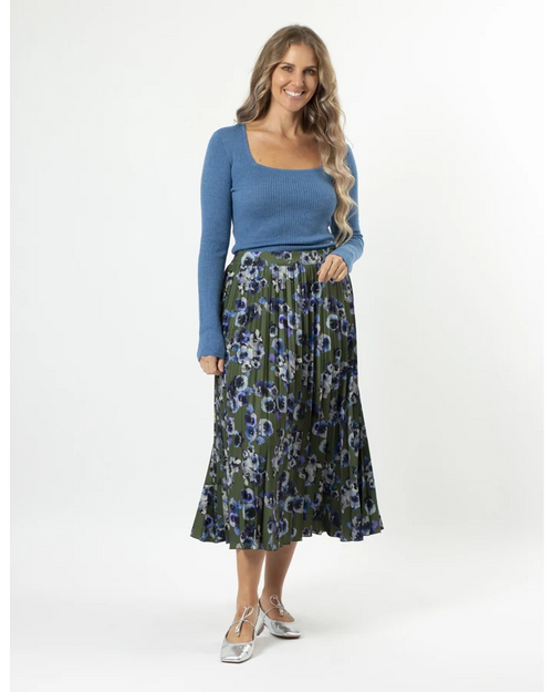 Stella and Gemma Brigette Blurred Blooms Lime Skirt 