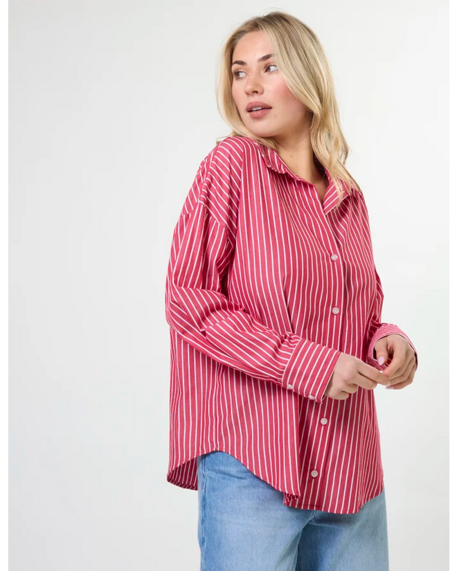 Stella and Gemma Everyday Shirt Scarlet Stripe