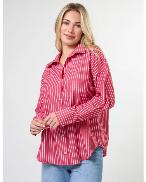 Stella and Gemma Everyday Shirt Scarlet Stripe
