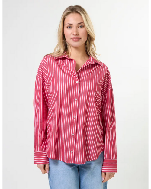 Stella and Gemma Everyday Shirt Scarlet Stripe