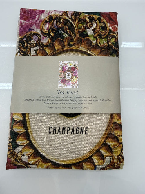 Press for Champagne Pure Linen Tea Towel
