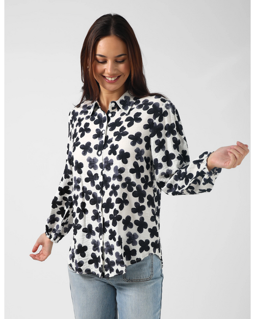 Stella and Gemma Charlotte Shirt Navy Flowers