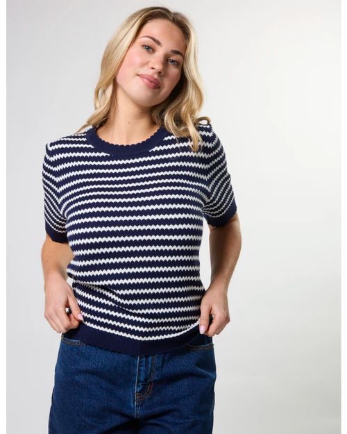 Stella and Gemma Charly Knit Navy Stripe