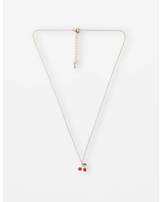 Stella and Gemma Necklace Cherries Gold Red