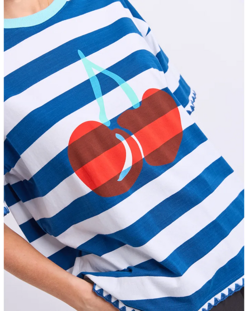 Elm Cherry T Shirt China Blue Stripe