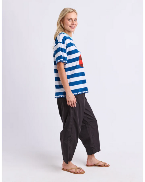 Elm Cherry T Shirt China Blue Stripe