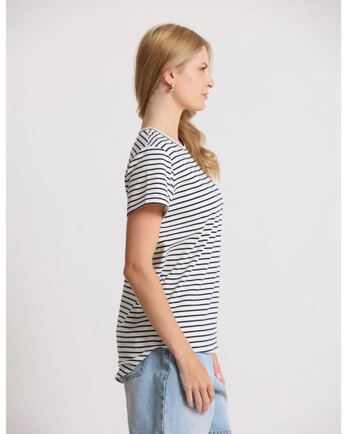 PREORDER - Stella and Gemma Classic T White Navy Stripe DUE AUGUST