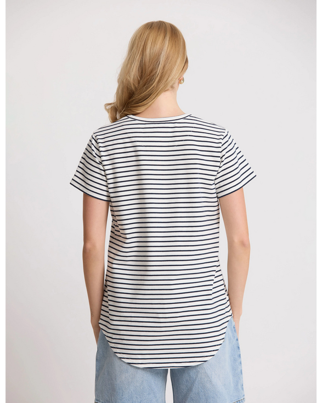 PREORDER - Stella and Gemma Classic T White Navy Stripe DUE AUGUST