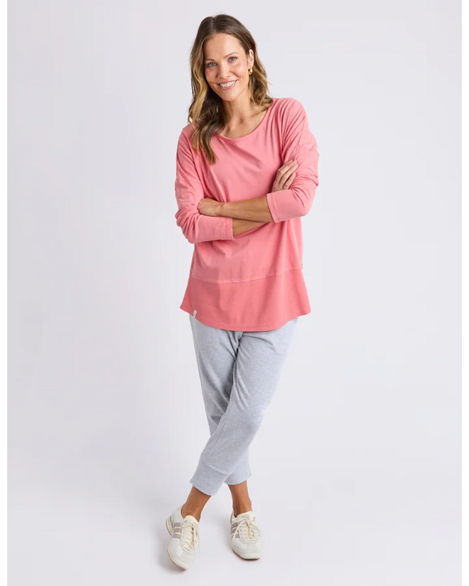 Elm Rib Long Sleeve Tee Cosy Coral