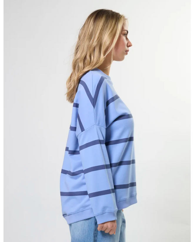 Stella and Gemma Newport Sweatshirt Cornflower Baby Cross Stripe