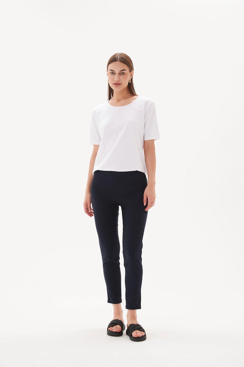 Tirelli Straight Crop Pant High Ankle Navy