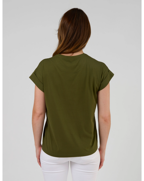 Stella and Gemma Cuff Tee Khaki Palm
