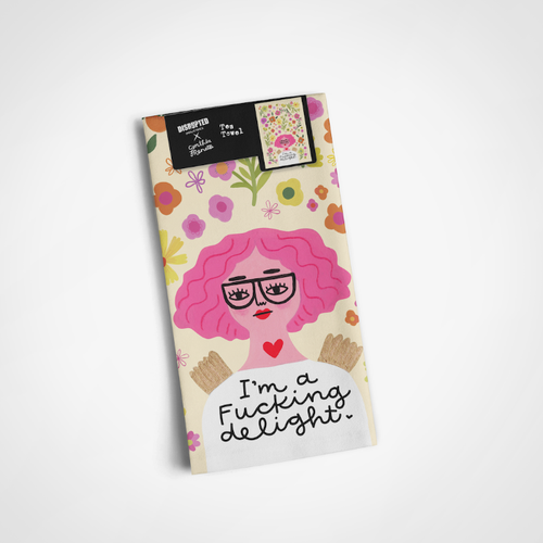 I'm a Fucking Delight Grumpy Angel Dish Towel