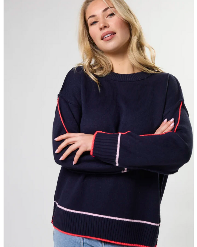 Stella and Gemma Dallas Jumper Navy Neon