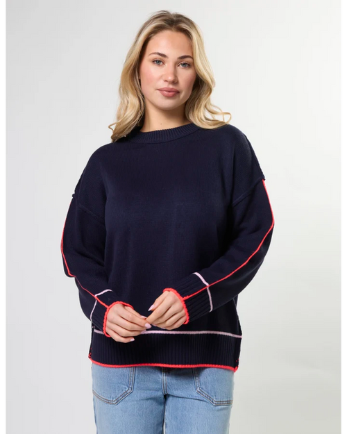 Stella and Gemma Dallas Jumper Navy Neon