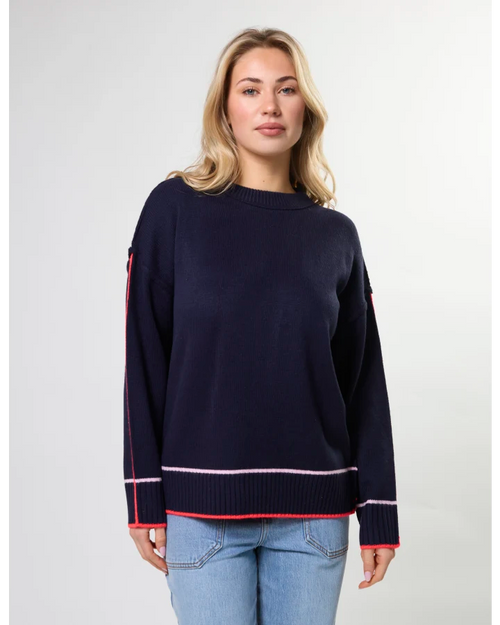 Stella and Gemma Dallas Jumper Navy Neon