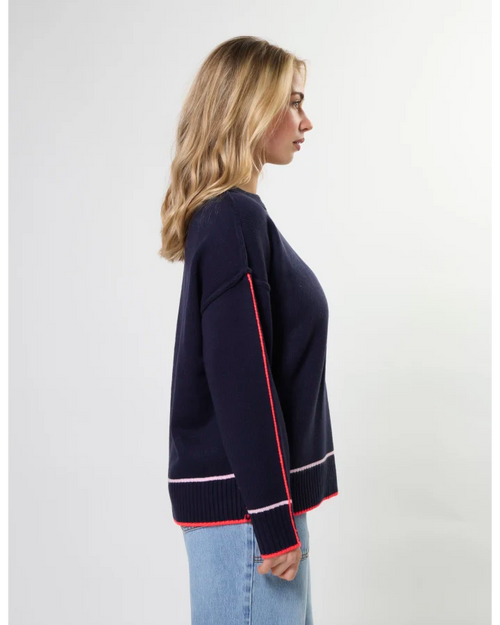Stella and Gemma Dallas Jumper Navy Neon