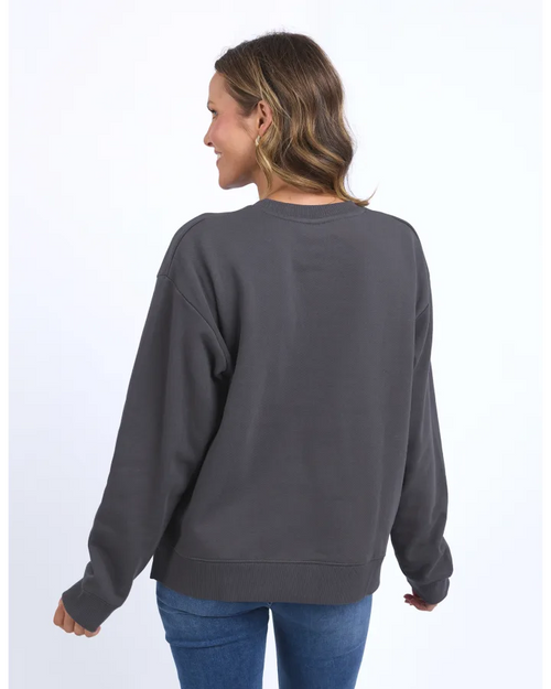 Elm Day Off Crew Sweatshirt Washed Black