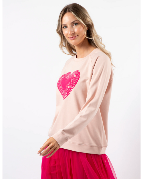 Stella and Gemma Neon Doily Heart Classic Sweatshirt