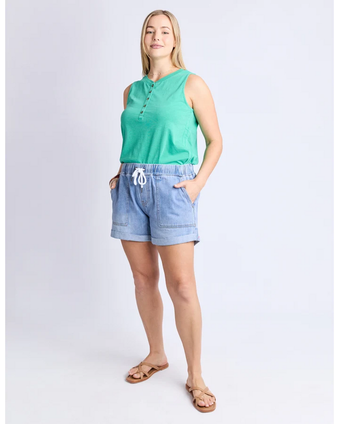 Elm Emma Relaxed Denim Short Blue