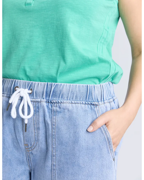 Elm Emma Relaxed Denim Short Blue