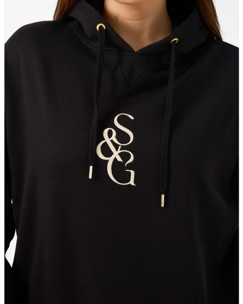 Stella and Gemma Essential Hoodie Black S&G Logo