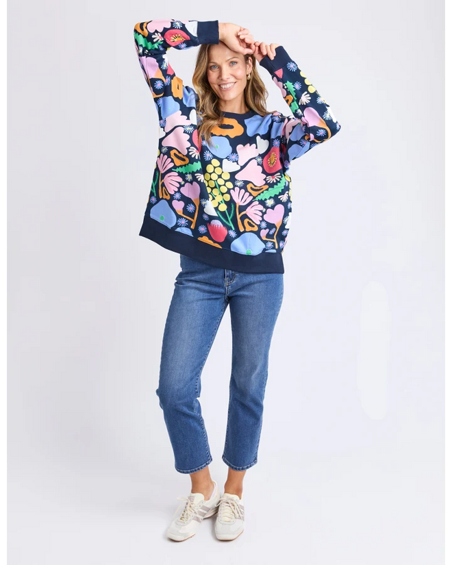 Elm Flower Medley Crew Sweatshirt