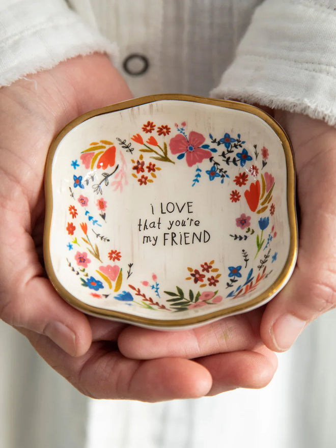 Antiqued Trinket Dish My Friend