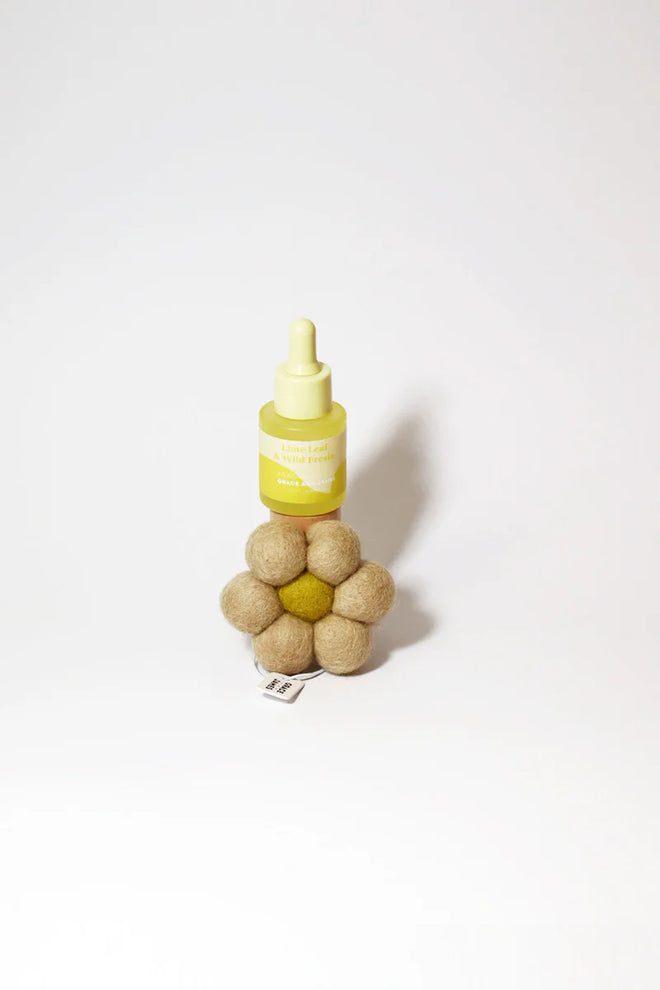 Grace and James Felt Flower Air Freshener Lime Leaf + Wild Fresia