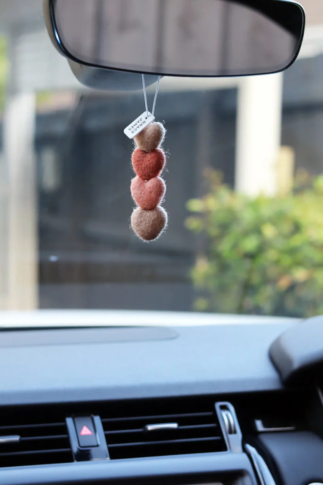 Grace and James Felt Heart Air Freshener Set Passionfruit and Vanilla Sorbet