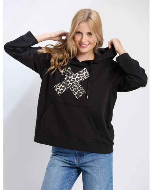 Stella and Gemma Hoodie Leopard Cross