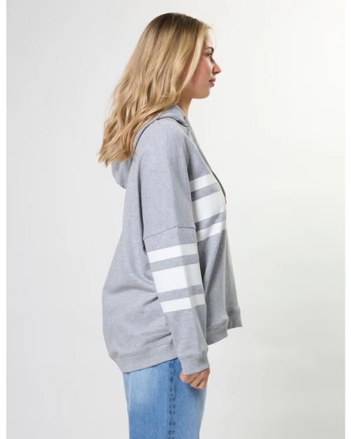 Stella and Gemma Newport Hoodie Grey Marle Icon Stripe