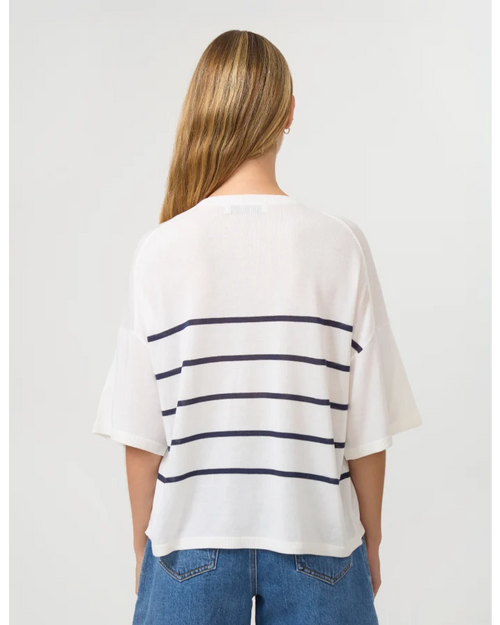 PREORDER - Stella and Gemma Indy Knit White Navy Stripe DUE OCTOBER