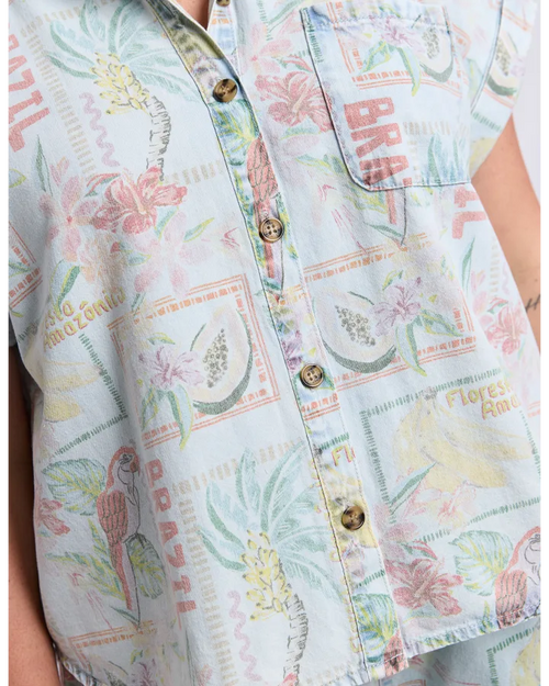 Elm Jade Printed Denim Shirt