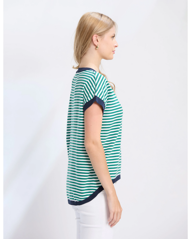 Stella and Gemma Laneway Top Green Stripe
