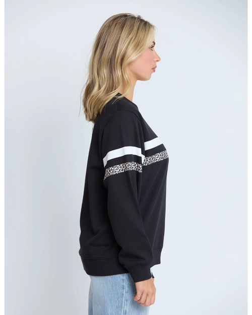 Stella and Gemma Black Leopard White Stripe Essential Sweatshirt