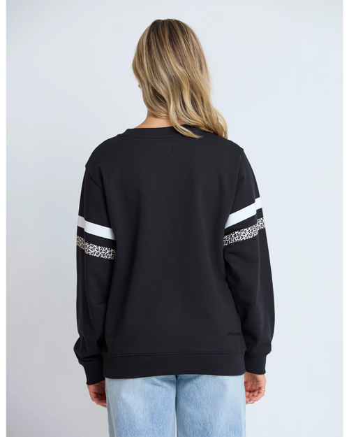Stella and Gemma Black Leopard White Stripe Essential Sweatshirt