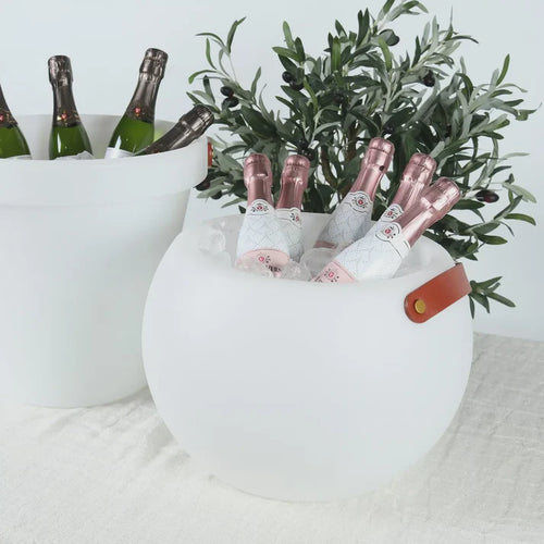 Luna LED Light Up Outdoor Wine Bucket Round