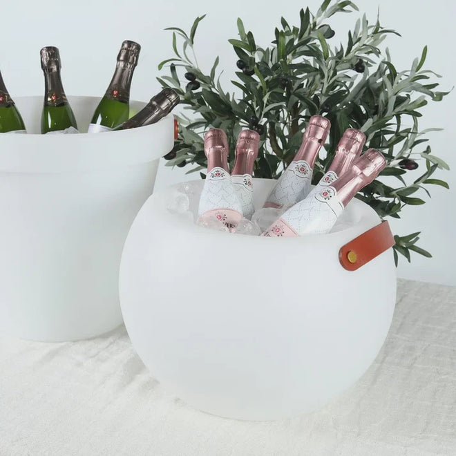 Luna LED Light Up Outdoor Wine Bucket Round