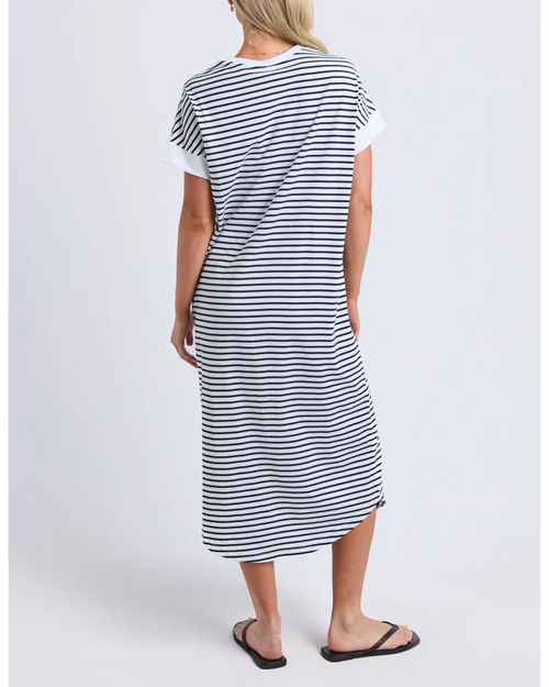 Elm Maggie Dress Stripe White