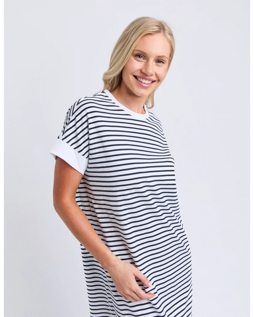Elm Maggie Dress Stripe White