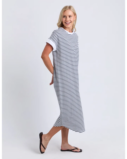 Elm Maggie Dress Stripe White