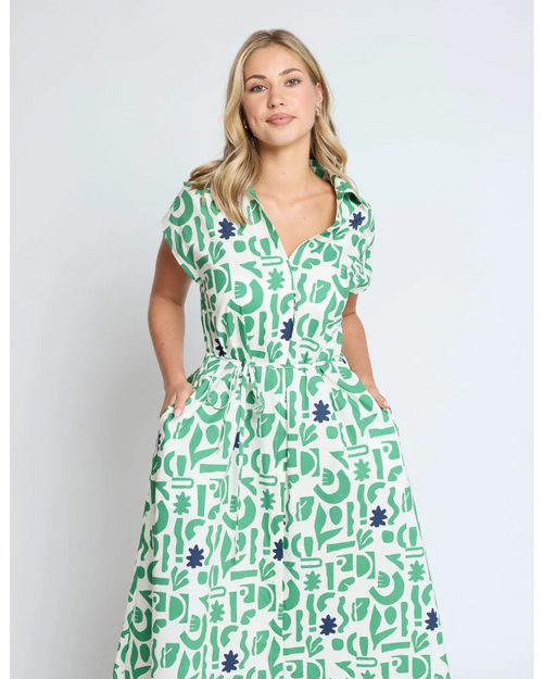 Stella and Gemma Marly Dress Spring Green Geo