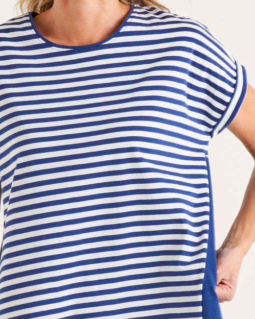 Betty Basics Maxine T Shirt Dress Ocean Stripe