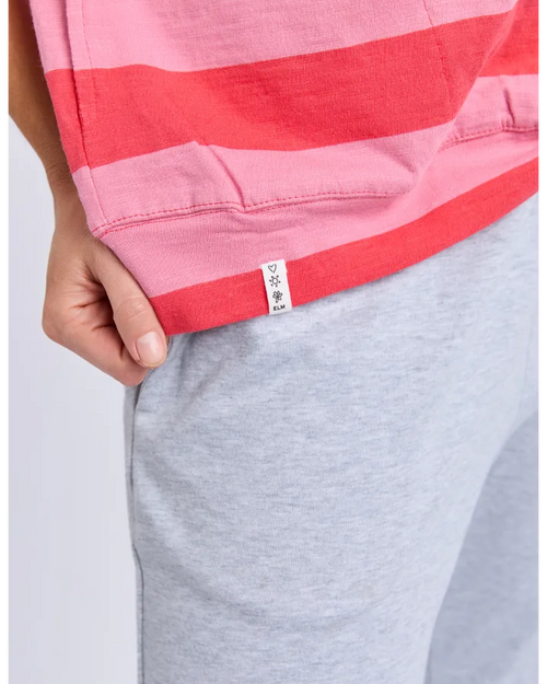 Elm Mazie T Shirt Cayenne Rose Stripe