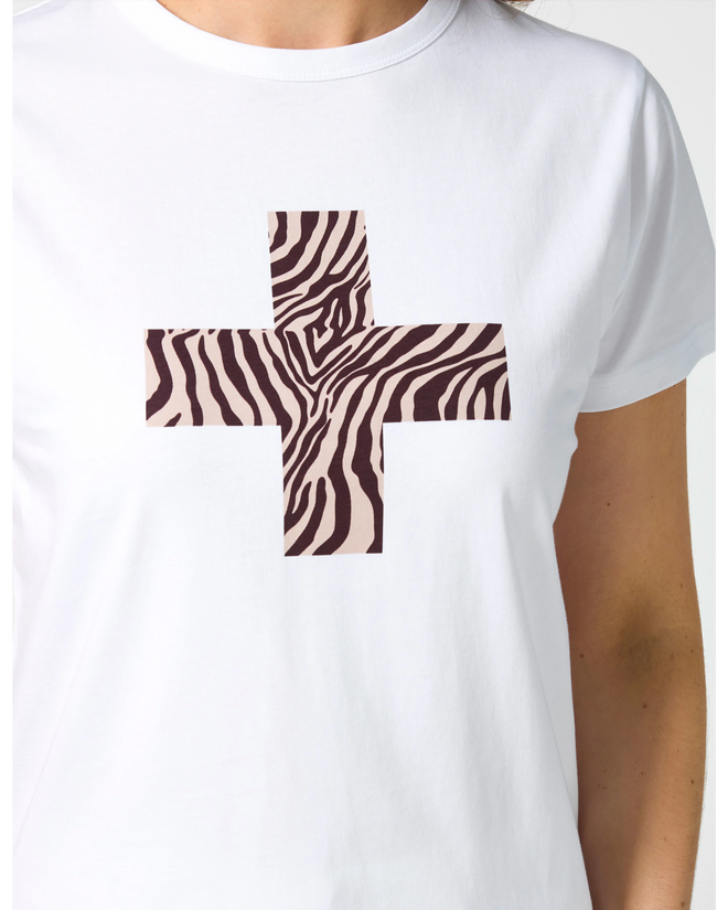 Stella and Gemma Ace Tee Merlot Zebra Cross