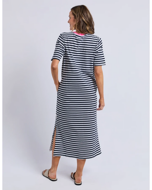 Elm Merry Tee Dress Saphire Neon Rose