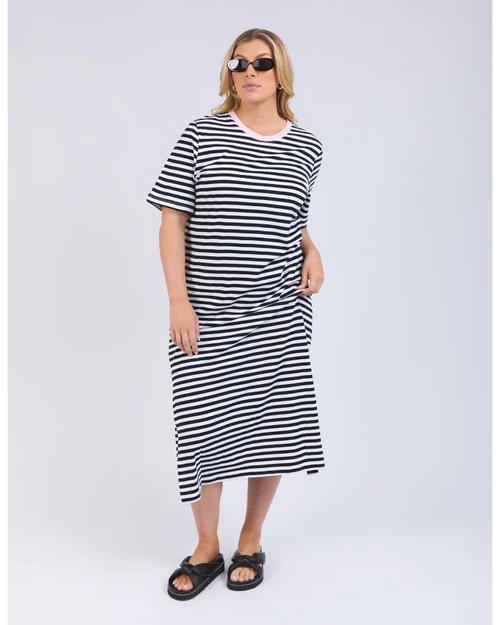Elm Merry Tee Dress Navy Pink