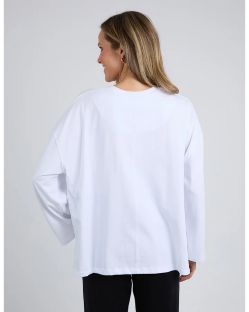 Elm Naomi Long Sleeve Top White